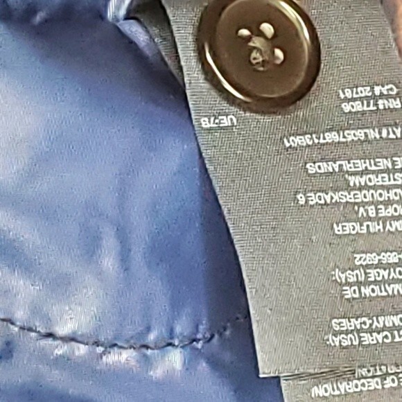 Tommy Hilfiger Puffer Coat Men Large Blue Vintage Style 6 Pocket - Picture 5 of 8